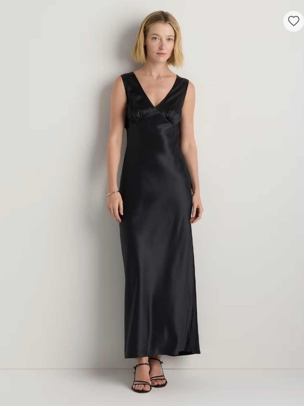 Quince 100% Washable Silk Deep V-Neck Maxi Dress